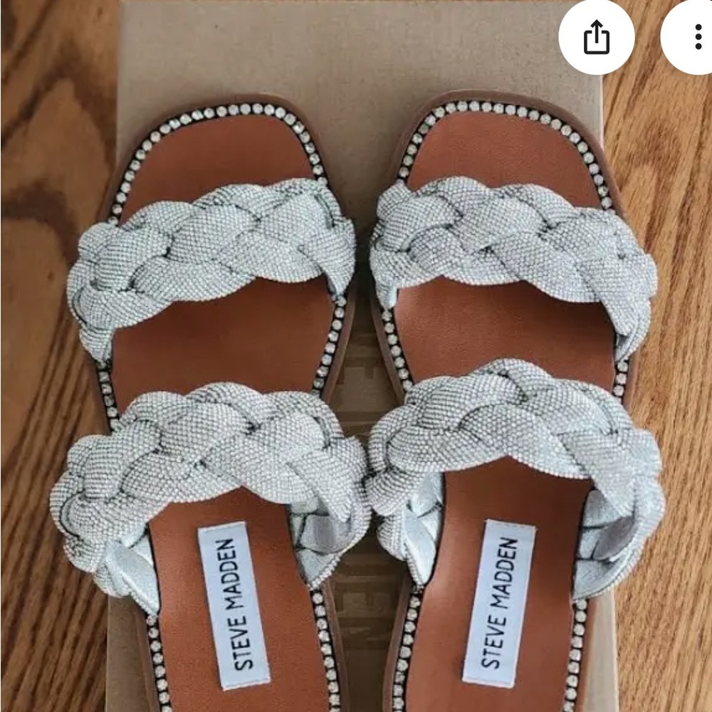 Steve Madden NIB Newbie Rhinestone Slide Sandals … - image 1